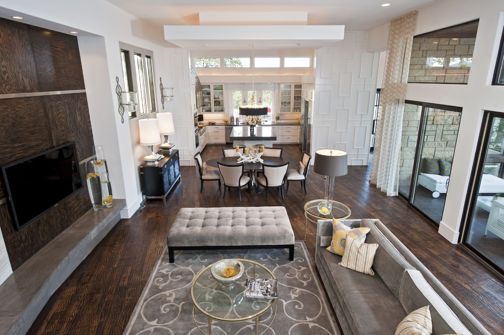 Trim Molding Ideas Family Room Modern with Area Rug Clerestory Windows