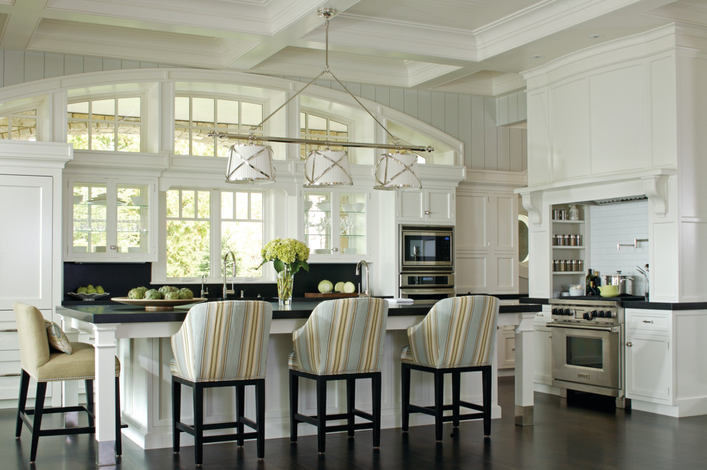 Triple Pendant Light Kitchen Traditional with Beige Counter Stool Black