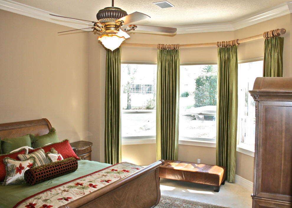 Tropical Window Treatments Spaces Transitional with 3 Wood Rod 80108