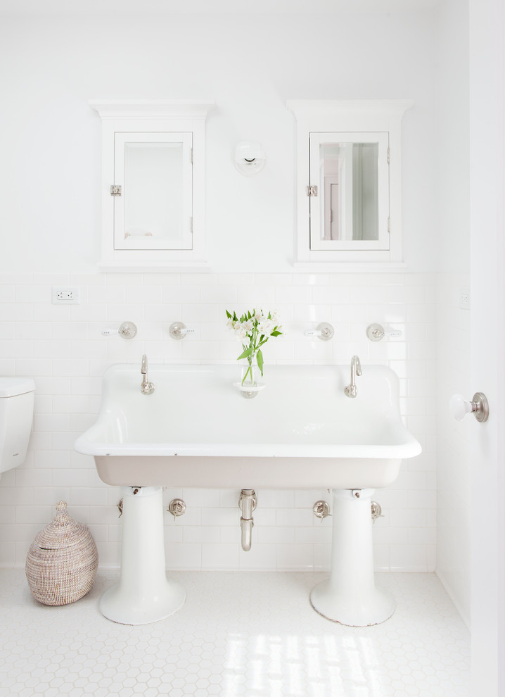 Trough Sinks Bathroom Bathroom Transitional with None 