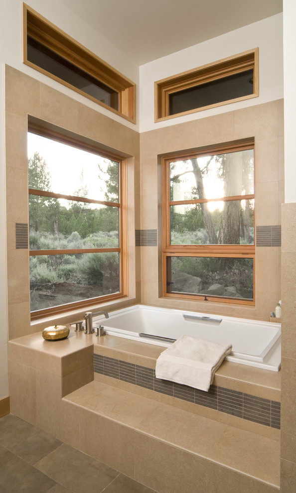 Tub Shower Combo Ideas Bathroom Contemporary with Bathing Alcove Clerestory Corner