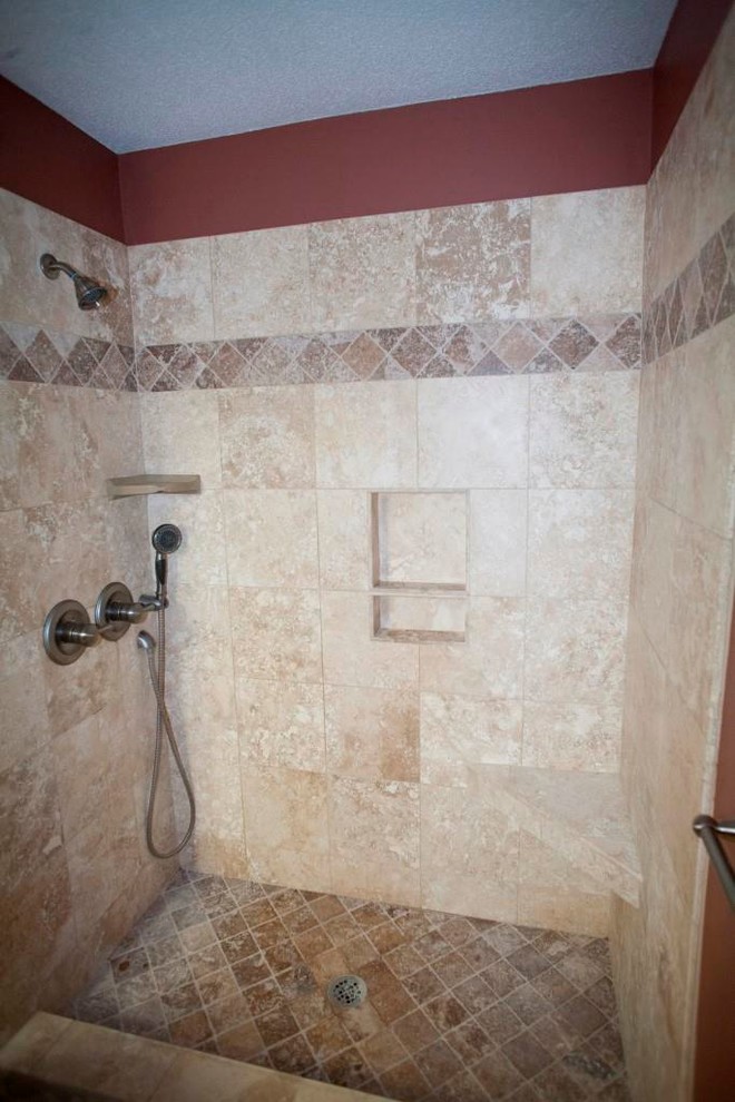 Tub to Shower Conversion Bathroom Traditional with None 1