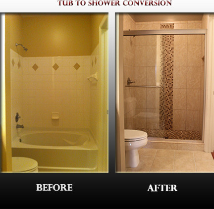 Tub to Shower Conversion Spaces Contemporary with Convert Tub to Shower