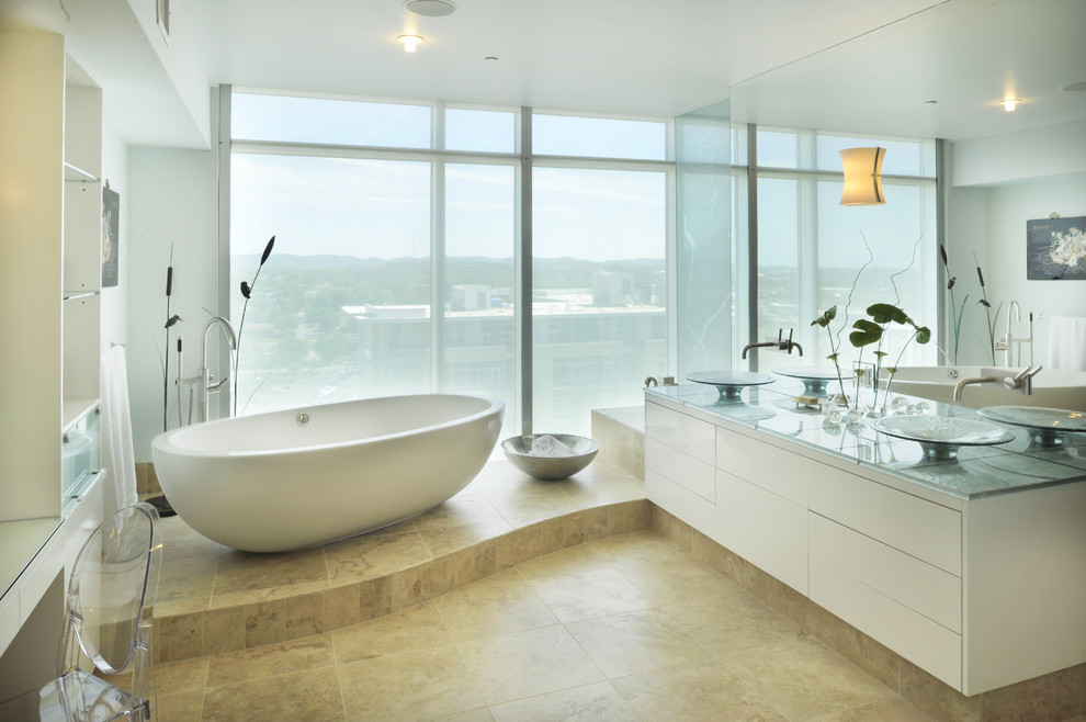 Tubs for Two Bathroom Contemporary with Ceiling Lighting Double Sinks