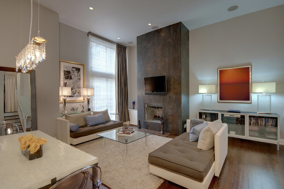 Tufted Seat Cushion Living Room Contemporary with Chaise Contemporary Living Room