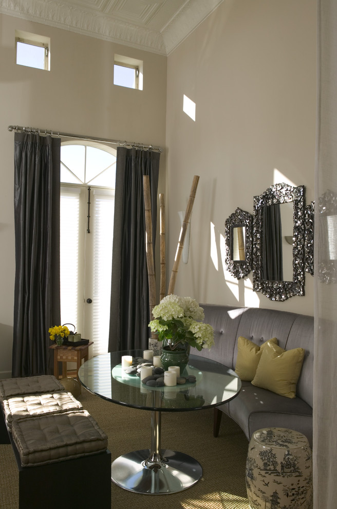 Tulip Table Base Dining Room Eclectic with Banquette Bench Ceiling Molding