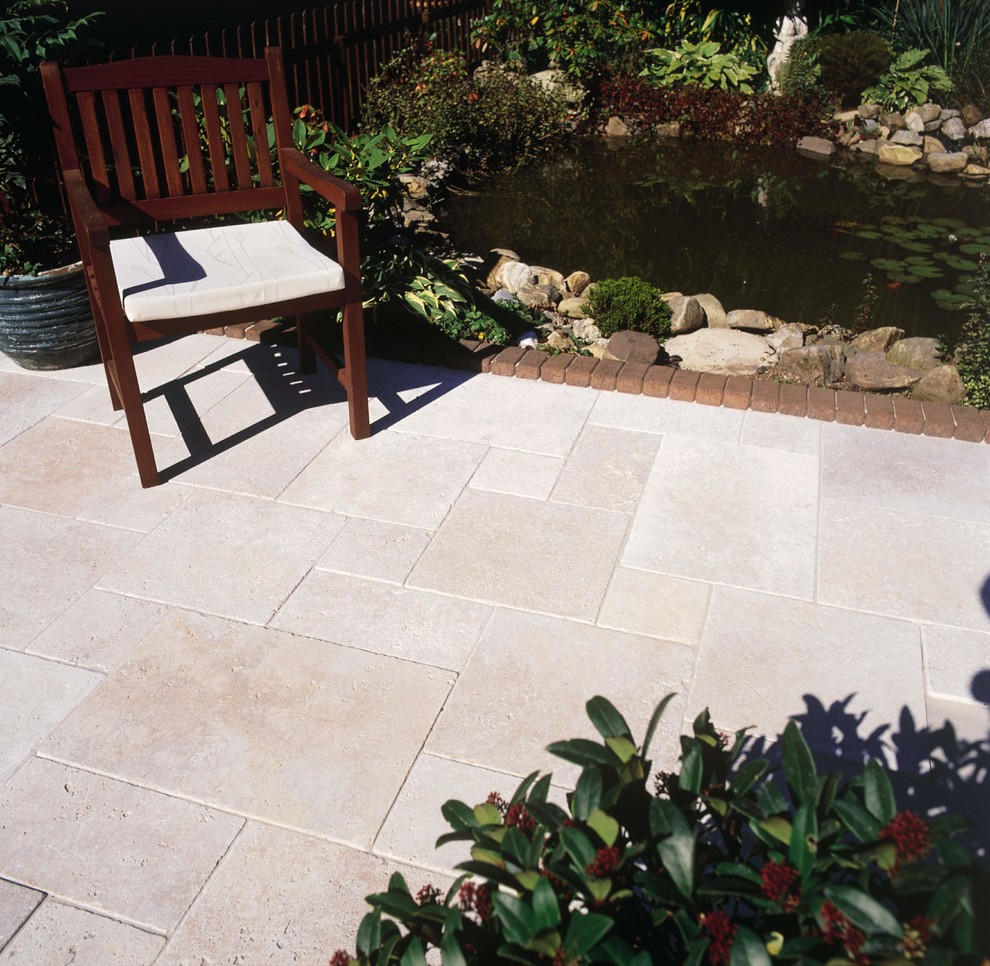 Tumbled Travertine Pavers Patio Traditional with Ivory Travertine Pavers Patio