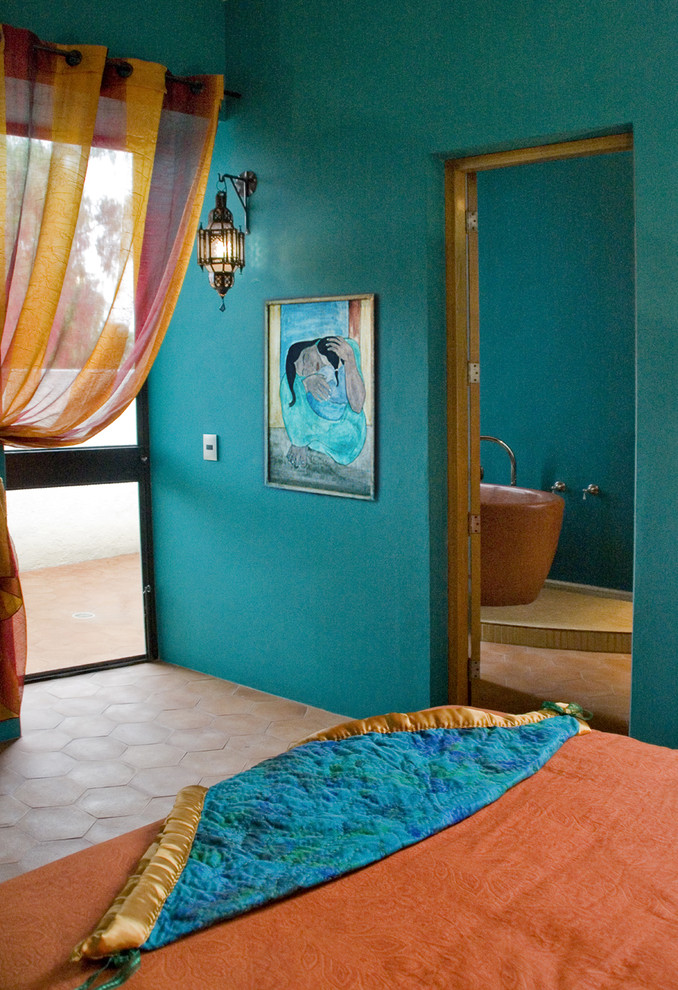 Turquoise Duvet Cover Bedroom Mediterranean with Bold Colors Bright Colors