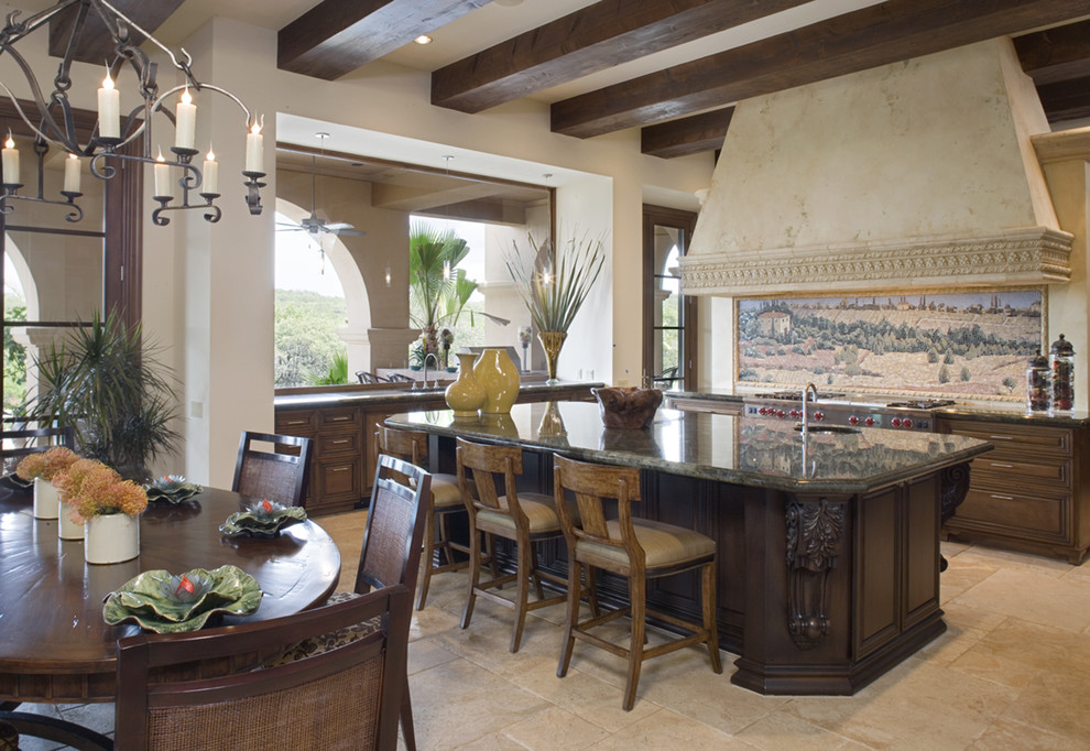 Tuscan Kitchen Cabinets Kitchen Rustic with Breakfast Bar Dark Wood