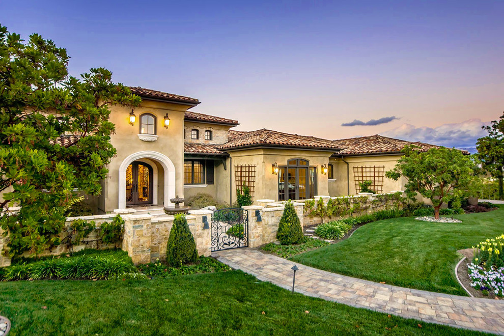 Tuscan Style Furniture Exterior Mediterranean with Arch Arched Doorway Atherton