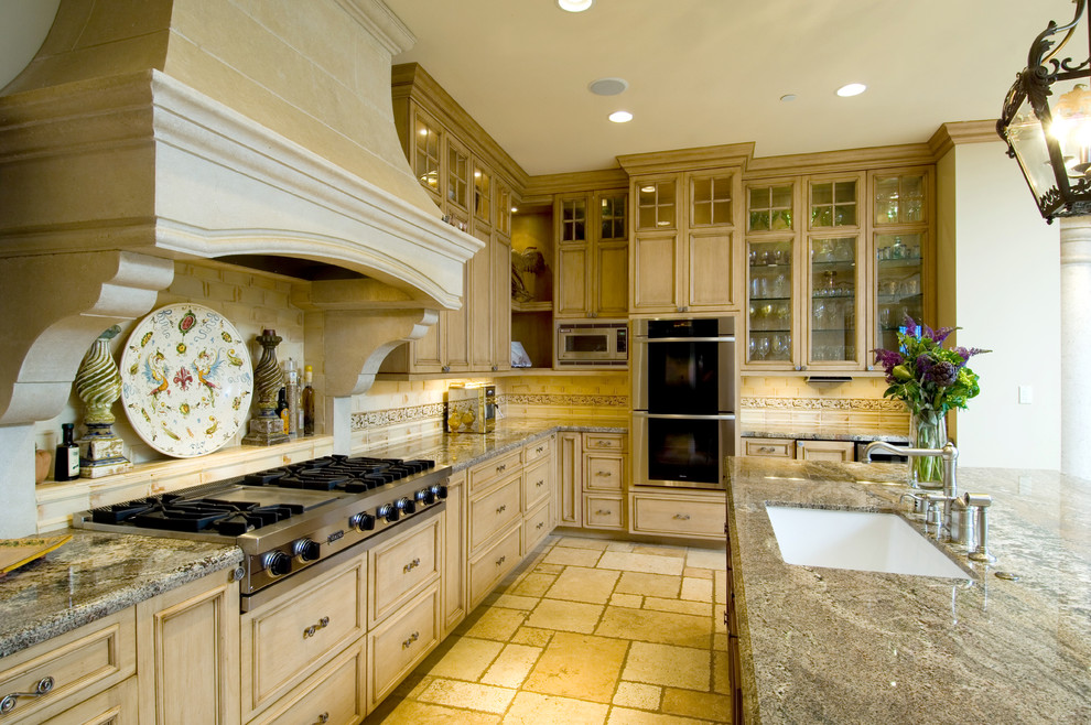 Tuscan Style Furniture Kitchen Traditional with Built in Appliances Custom