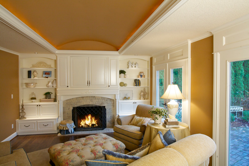 Tv Cabinets with Doors to Hide Tv Family Room Traditional with Barrel Vault Built Ins