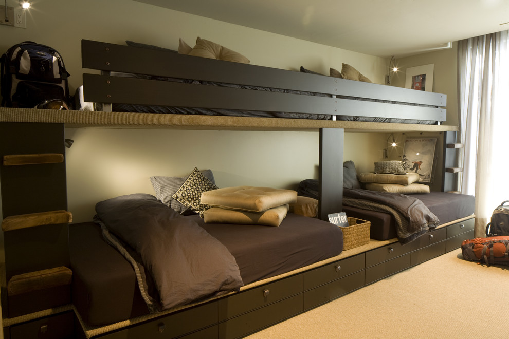 Twin Over Full Bunk Bed Bedroom Contemporary with None 