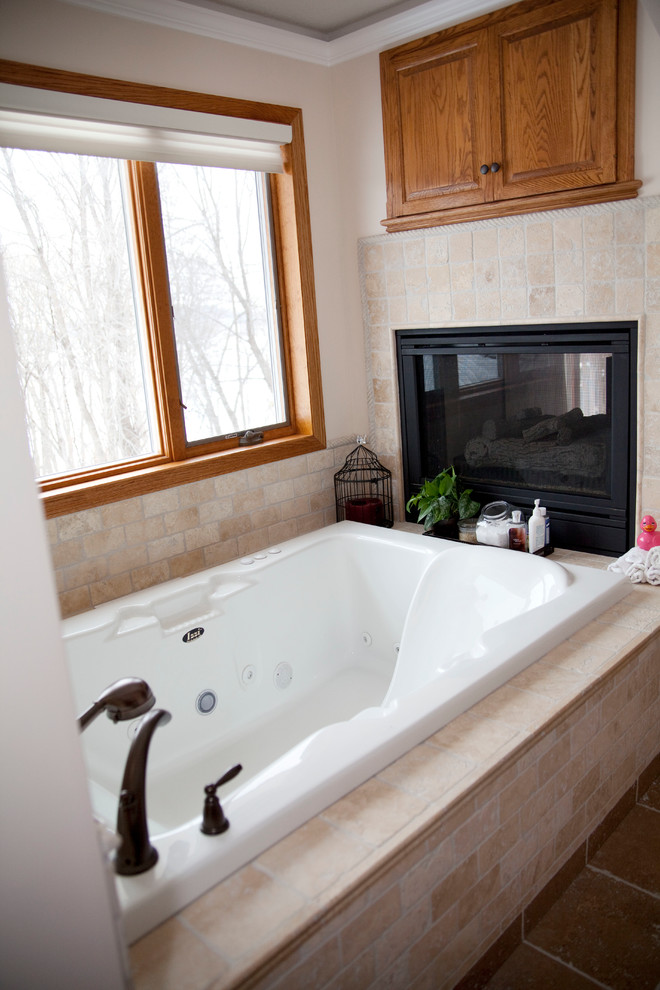 Two Person Bathtub Bathroom Traditional with Archway Concealed Access Panel
