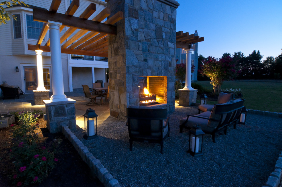 Two Sided Fireplaces Patio Traditional with Double Opening Fireplace Outdoor