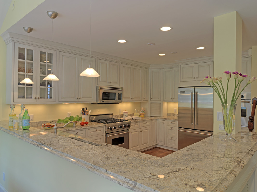 Types of Granite Countertops Kitchen Traditional with Ceiling Lighting Corner Cabinets