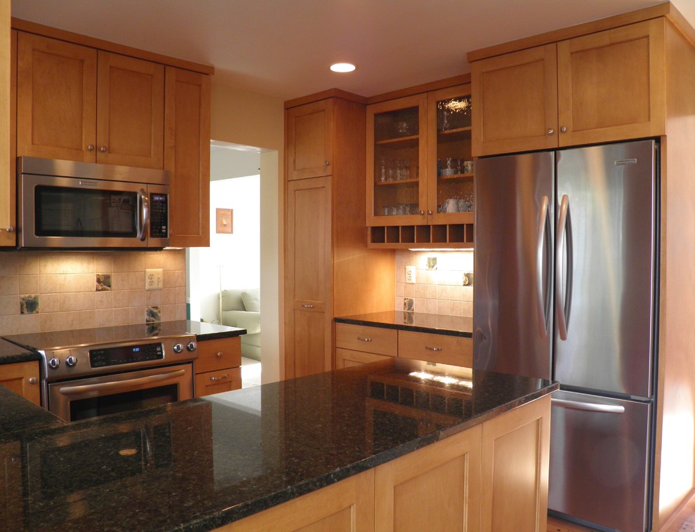 Uba Tuba Granite Kitchen Contemporary with Buttercream Stain Custom Full