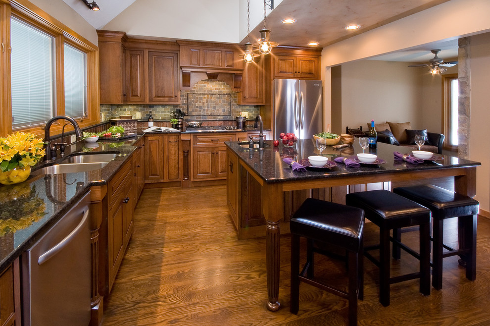 Ubatuba Granite Countertop Kitchen Traditional with Bar Stools Central Ohio