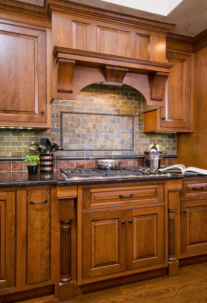 Ubatuba Granite Countertop Kitchen Traditional with Central Ohio Cherry Cabinets
