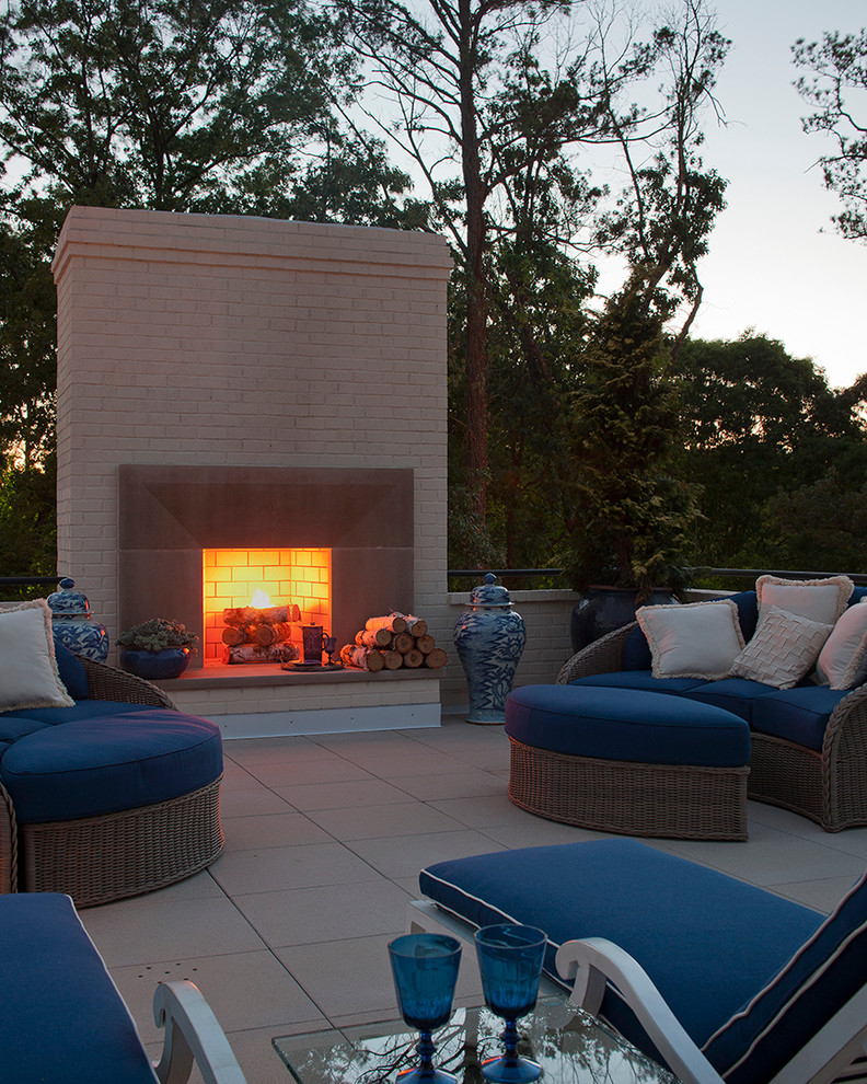 Ultra Modern Furniture Patio Contemporary with Blue Upholstery Brick Exterior