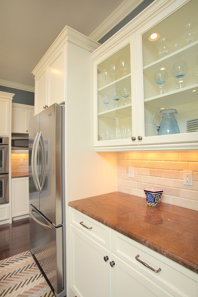 Under Cabinet Molding Kitchen Traditional with Area Rug Brown Frame
