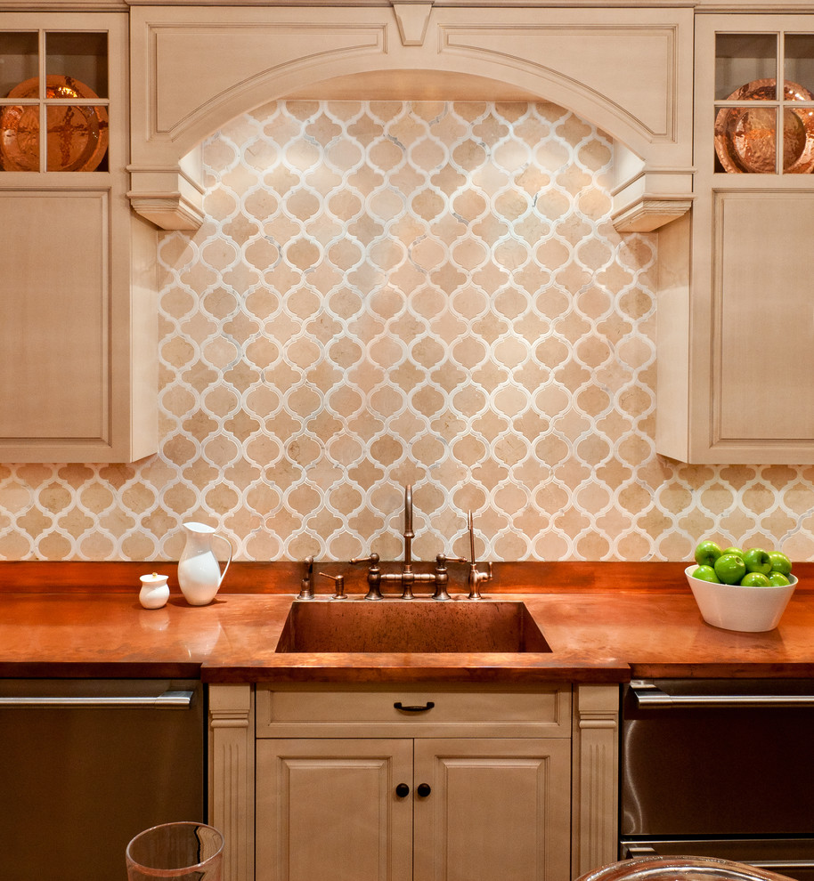 Under Cabinet Receptacles Kitchen Traditional with Artisan Tile Artistic Tile