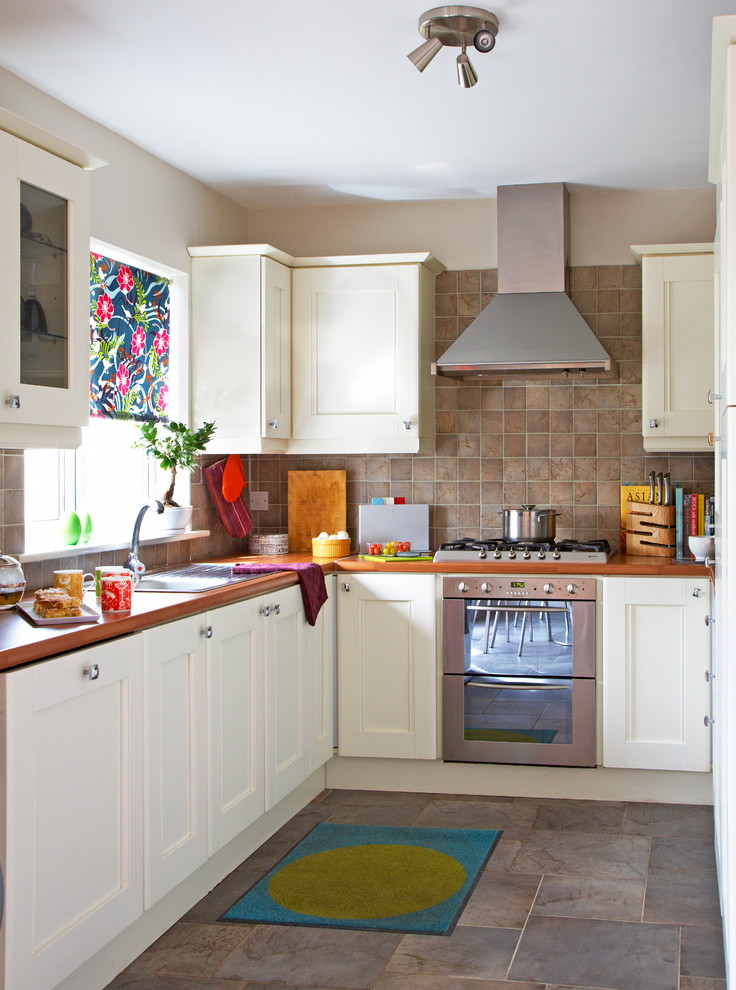 Under Counter Double Oven Kitchen Eclectic with Ceiling Lighting Kitchen Rug
