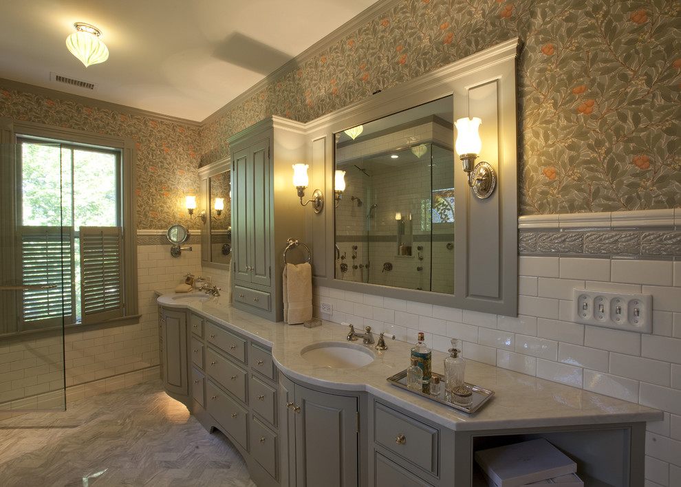 Undermount Bathroom Sinks Bathroom Traditional with Bathroom Sconces Border Tile