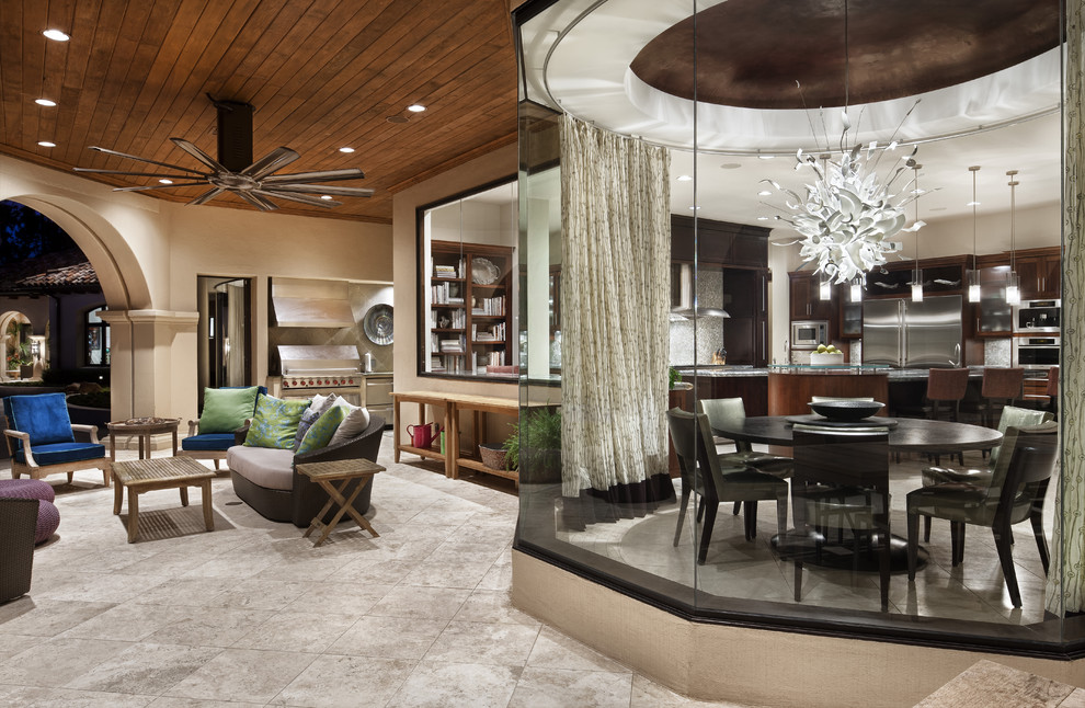 Unique Ceiling Fans Dining Room Contemporary with Arch Archway Blue Chair1