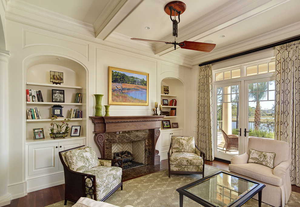 Unique Ceiling Fans Living Room Traditional with Arched Built Ins Beamed1