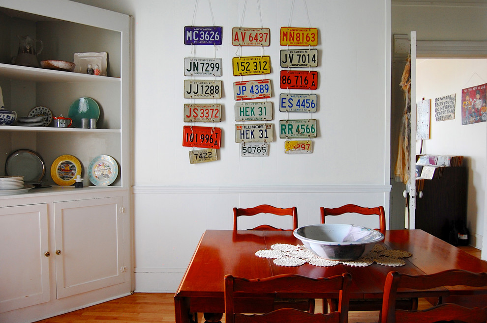 Unique Dinner Plates Dining Room Eclectic with Built in Cabinets Corner