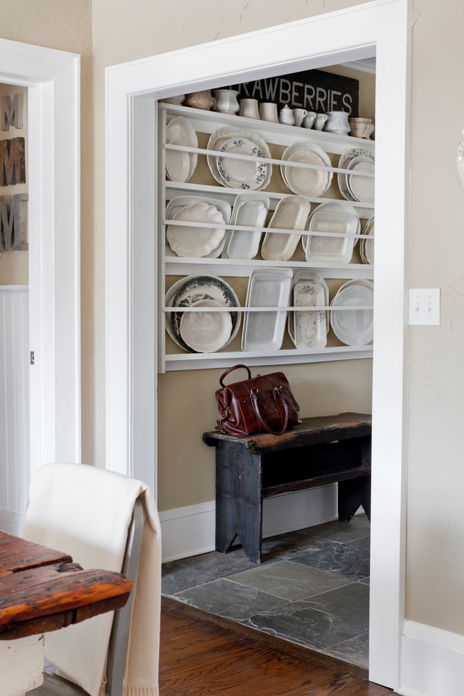 Unique Dinner Plates Hall Eclectic with Bench China Display Shelves