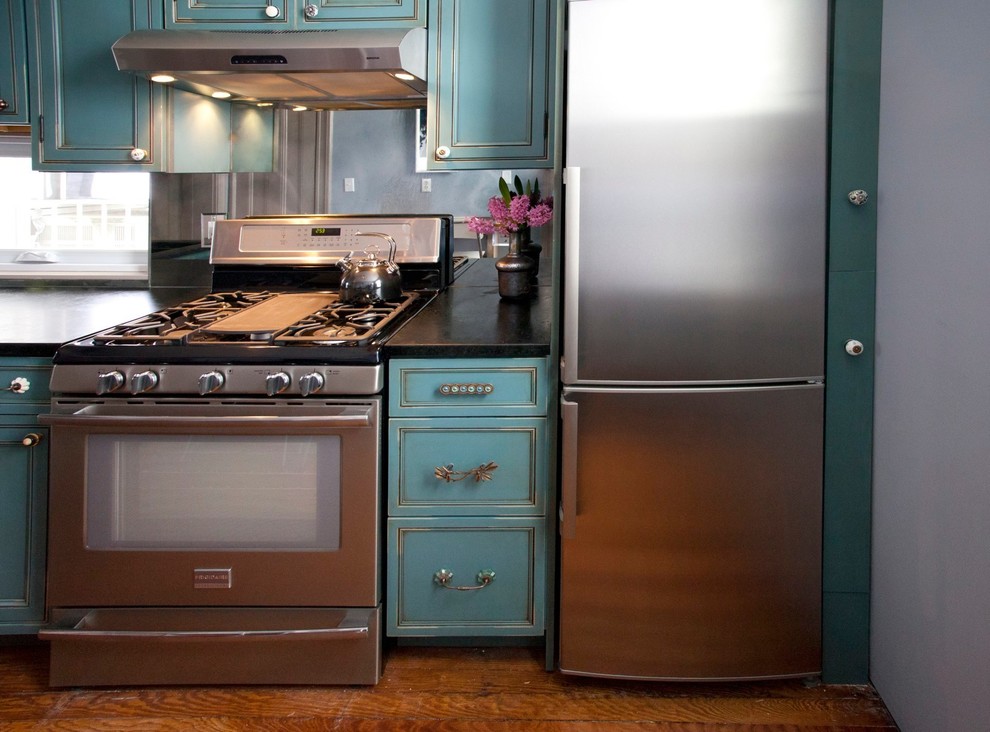 Unique Drawer Knobs Kitchen Contemporary with Aqua Backsplash Window Black