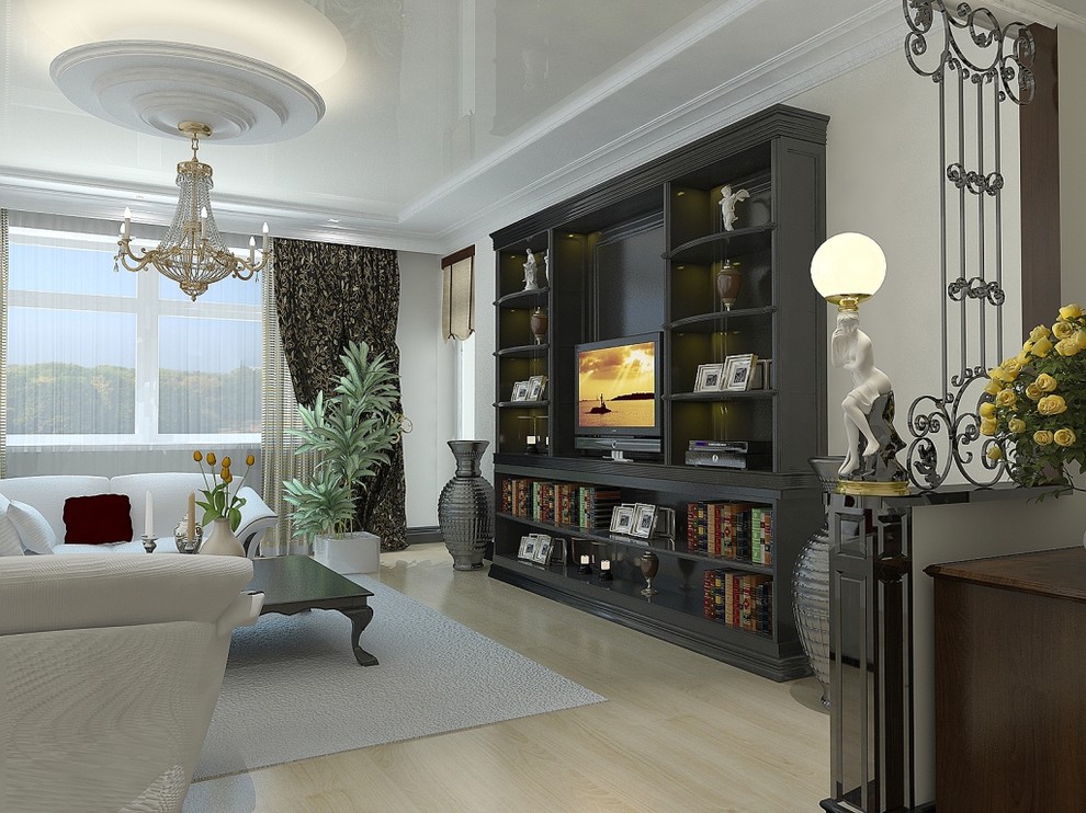 Unique Entertainment Centers Living Room Contemporary with Black Bookcase Built In