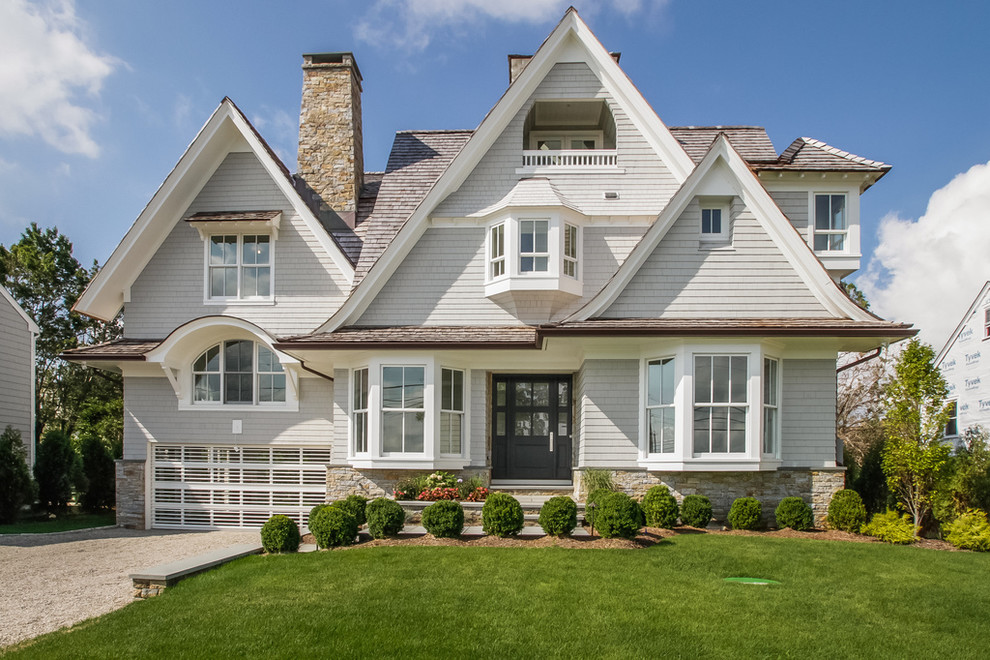 Unique Garage Doors Exterior Traditional with Arched Window Balcony Bay