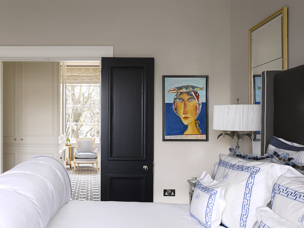 Unique Interior Doors Bedroom Contemporary with Artwork Greek Key Bedding