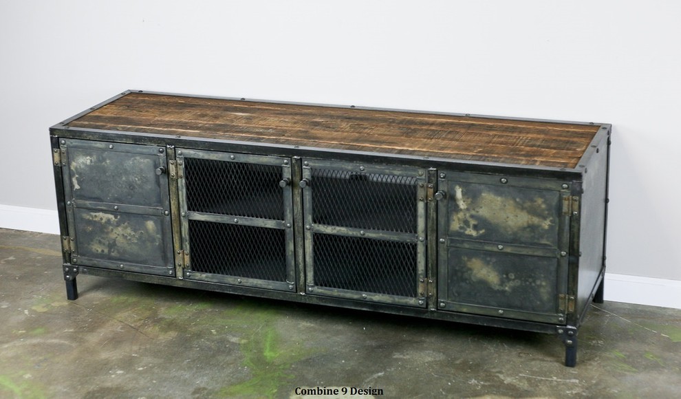 Unique Media Console Home Theater Industrial with Combine 9 Furniture Combine1