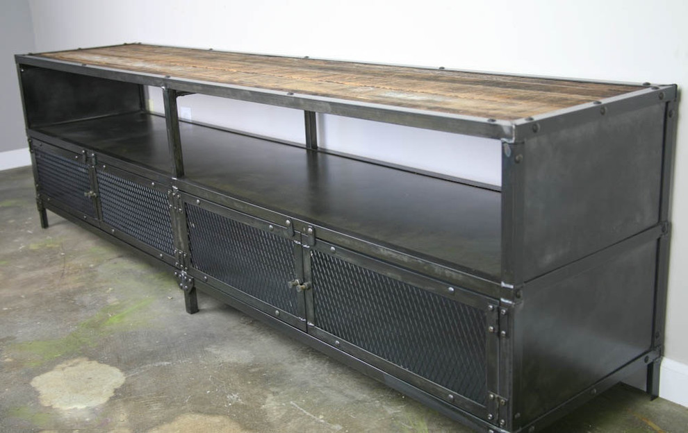 Unique Media Console Home Theater Industrial with Combine 9 Design Combine