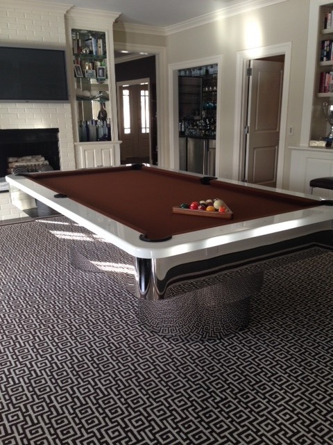 Unique Pool Tables Home Theater Contemporary with Art Deco Pool Tables