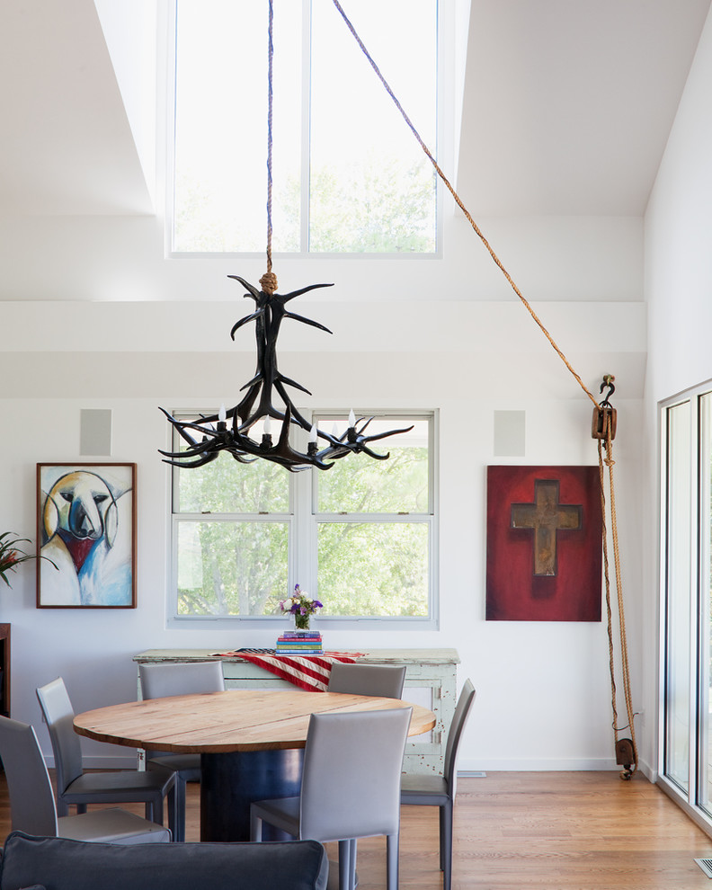 Unusual Light Fixtures Dining Room Modern with Chairs Console Glass Doors