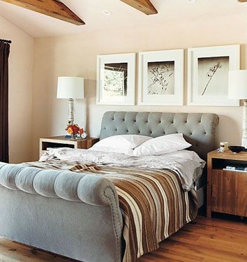 Upholstered Sleigh Bed Bedroom Contemporary with Bedding Bedroom Contemporary Eclectic