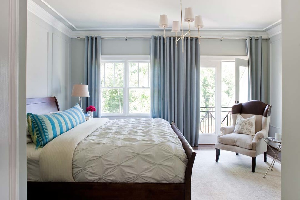 Upholstered Wingback Chairs Bedroom Traditional with Blue Chandelier Chandelier Shades