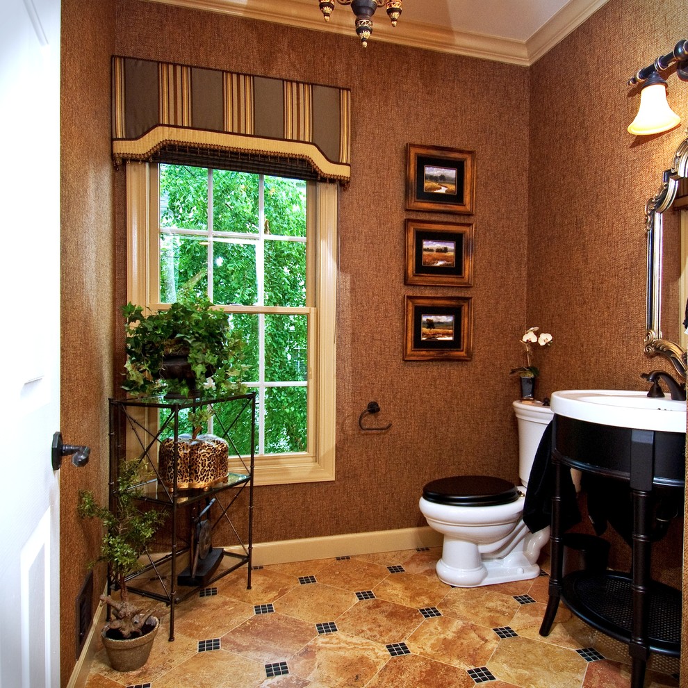 Valances for Living Room Powder Room Traditional with Bathroom Lighting Beige Ceiling