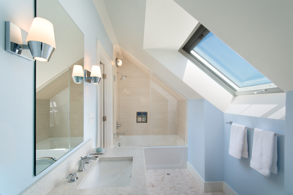 Vanity Light Bar Bathroom Beach with Baseboard Bathtub Bright Chrome