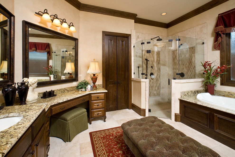 Vanity Light Bar Bathroom Traditional with Corner Shower Double Shower