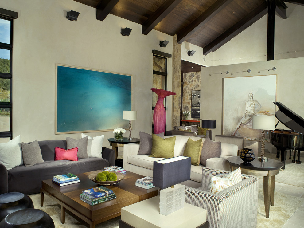 Vaulted Ceiling Lighting Living Room Modern with Art Coffee Table Dividing1