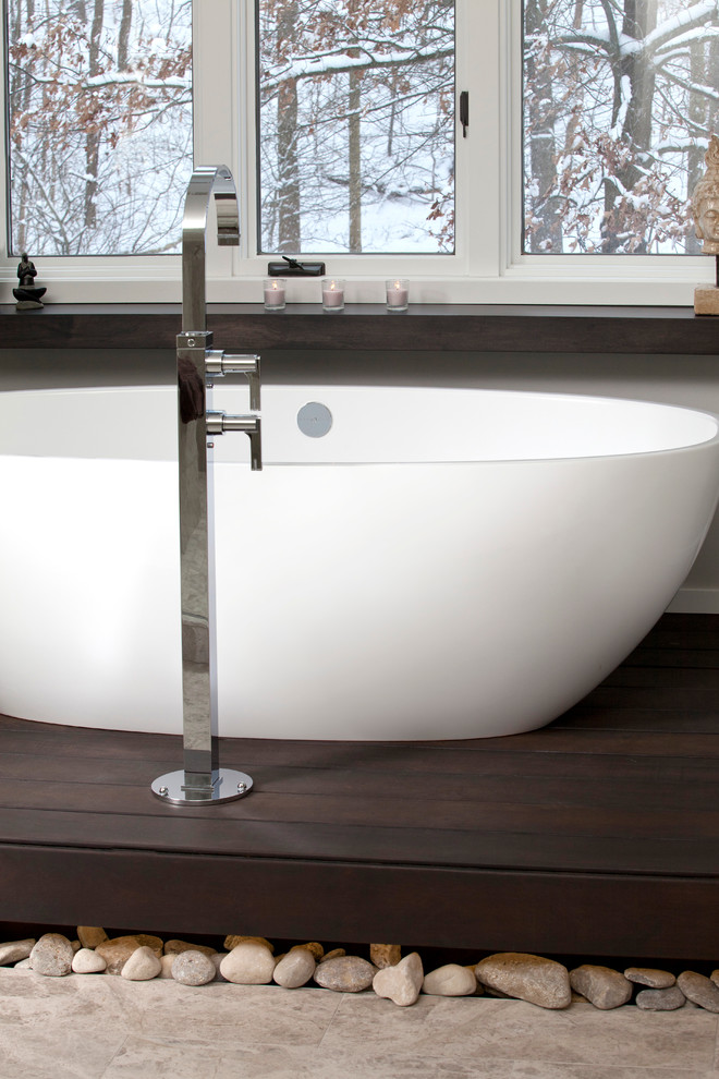 Victoria and Albert Tubs Bathroom Modern with Freestanding Tub Massaranduba Deck