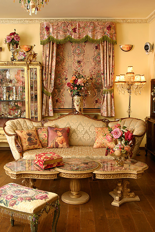 Victorian Bathroom Designs Living Room Traditional with China Cabinet Chintz Crystal