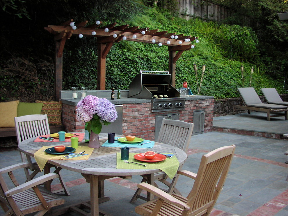 Viking Outdoor Grill Patio Traditional with Bbq Bluestone Counter Bluestone