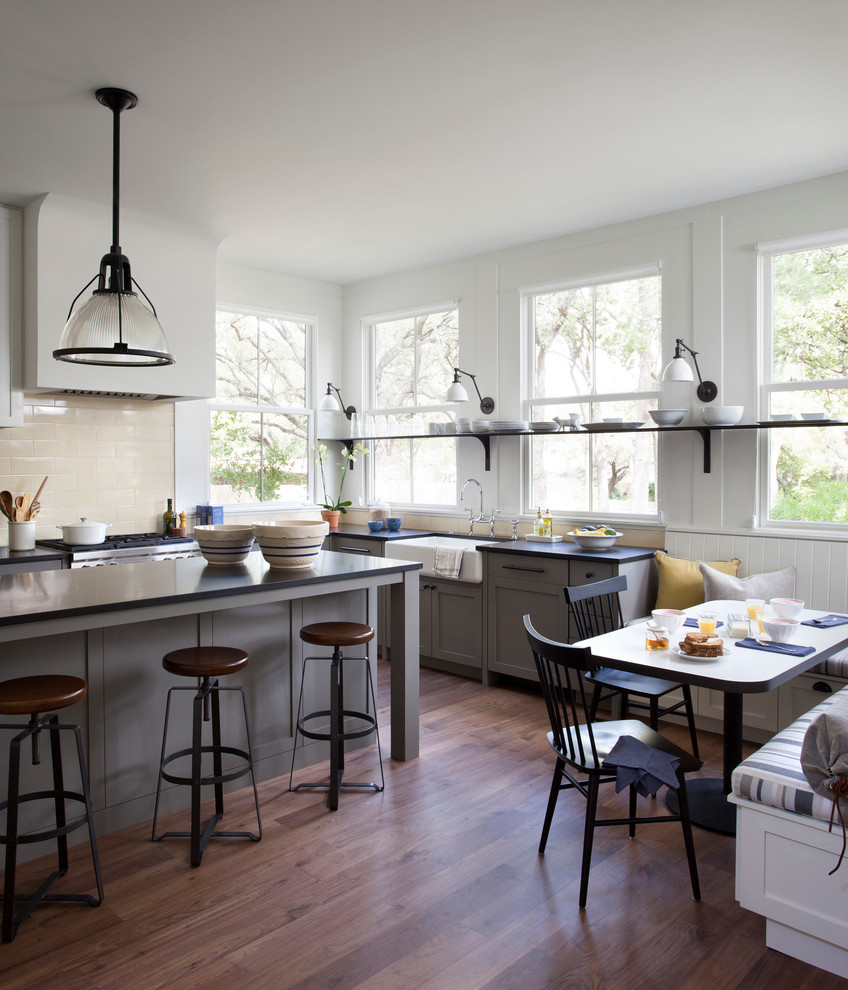 Vintage Bar Stools Kitchen Farmhouse with Apron Sink Banquette Seating